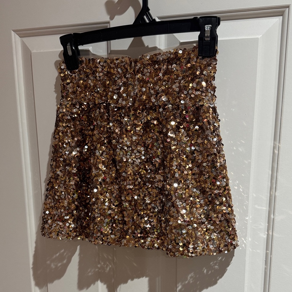 Zara Sequin Mini Skirt - Gold
